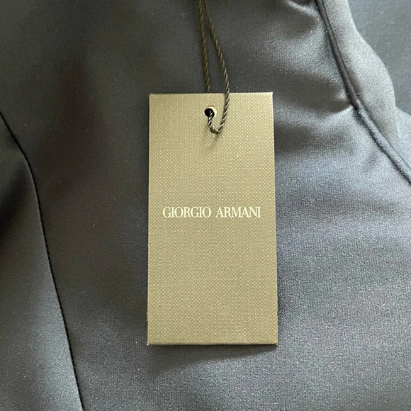 GIORGIO ARMANI SILK BLEND MIDI SKIRT IN NAVY BLUE LUXURY old money - Picture 9 of 12